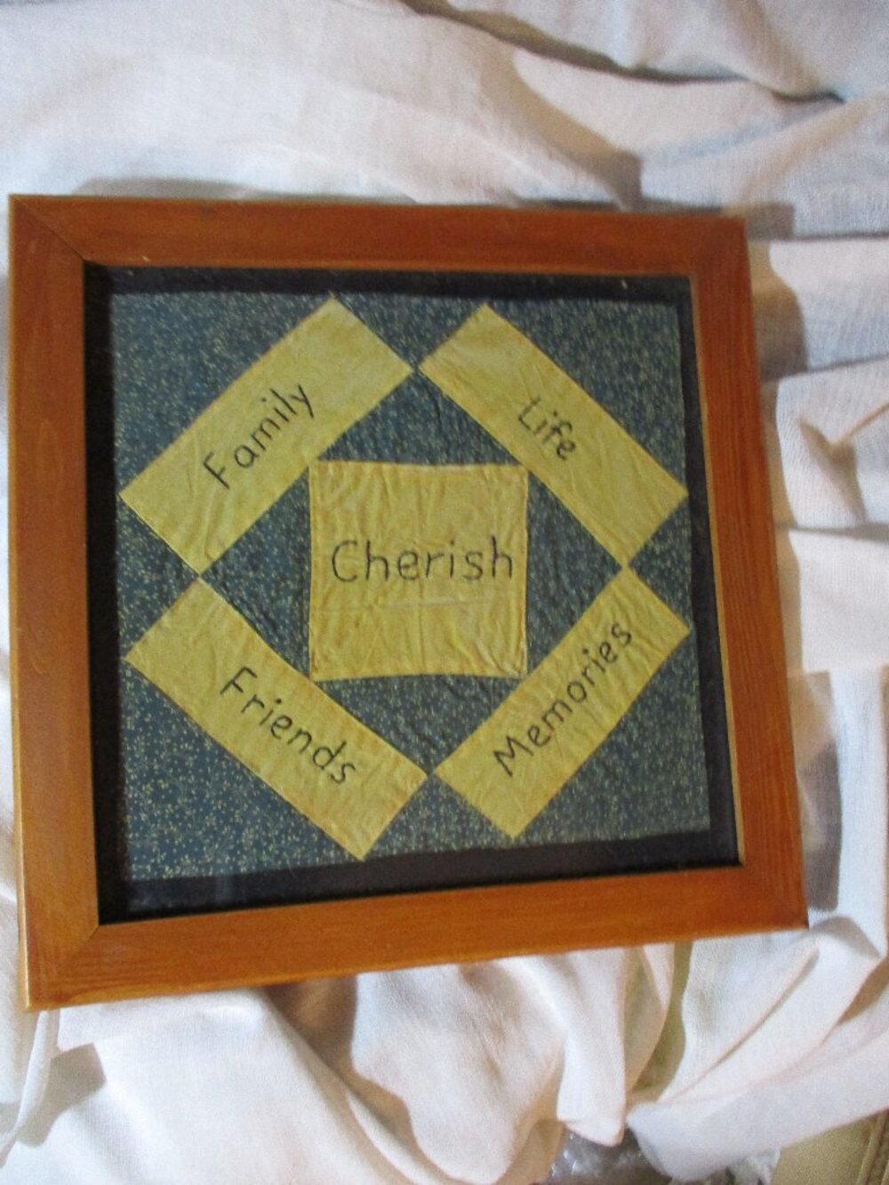 Antique Primitive Embroidery NEEDLEPOINT SAMPLER EARLY FOLK ART FAMILY FRIENDS